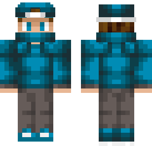 Azure Cave Explorer Skin - Boys Minecraft skin for Bedrock 1.21