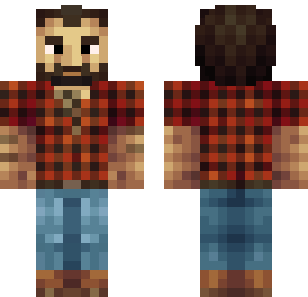 Rustic Lumberjack Flannel Skin - Boys Minecraft skin for Bedrock 1.21