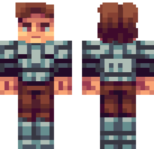 Rustic Iron Warrior Skin - Boys Minecraft skin for Bedrock 1.21