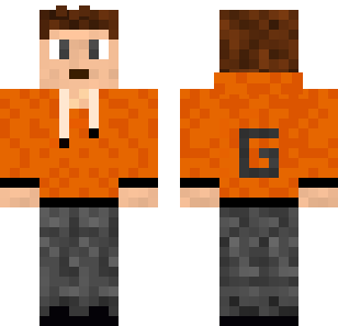 Orange Block Guardian Skin - Boys Minecraft skin for Bedrock 1.21