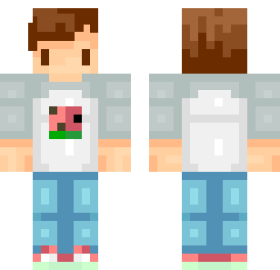 Watermelon Slice Boy Skin - Boys Minecraft skin for Bedrock 1.21