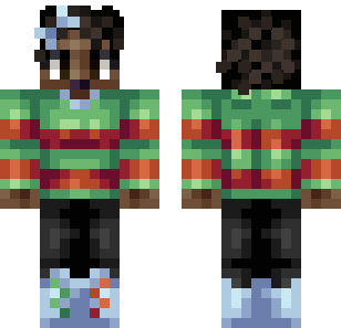 Festive Striped Sweater Skin - Boys Minecraft skin for Bedrock 1.21