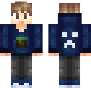 Shadow Creeper Hoodie Skin - Boys Minecraft skin for Bedrock 1.21