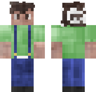 Emerald Suspender Boy Skin - Boys Minecraft skin for Bedrock 1.21