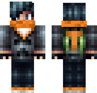 Shadow Flame Warrior Skin - Boys Minecraft skin for Bedrock 1.21