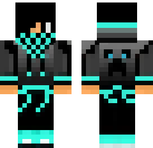 Cyber Diamond Warrior Skin - Boys Minecraft skin for Bedrock 1.21