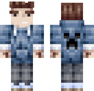 Denim Creeper Boy Skin - Boys Minecraft skin for Bedrock 1.21