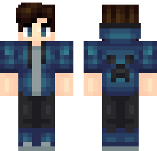 Sapphire Hoodie Explorer Skin - Boys Minecraft skin for Bedrock 1.21
