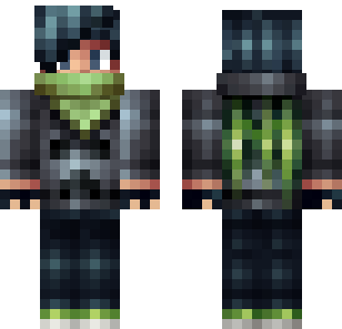 Shadow Green Assassin Skin - Boys Minecraft skin for Bedrock 1.21