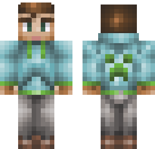 Creeper Hoodie Boy Skin - Boys Minecraft skin for Bedrock 1.21