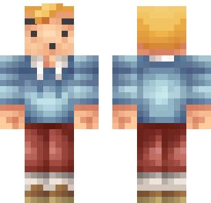 Blonde Village Scholar Skin - Boys Minecraft skin for Bedrock 1.21