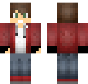 Crimson Hoodie Boy Skin - Boys Minecraft skin for Bedrock 1.21