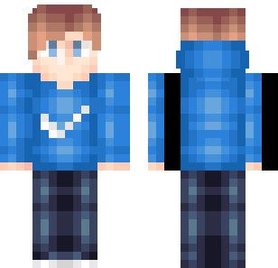 Blue Hoodie Boy Skin - Boys Minecraft skin for Bedrock 1.21