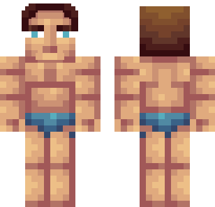 Shirtless Beach Warrior Skin - Boys Minecraft skin for Bedrock 1.21