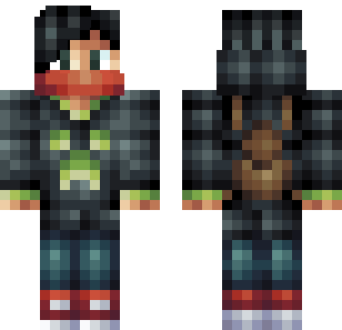 Shadow Green Warrior Skin - Boys Minecraft skin for Bedrock 1.21