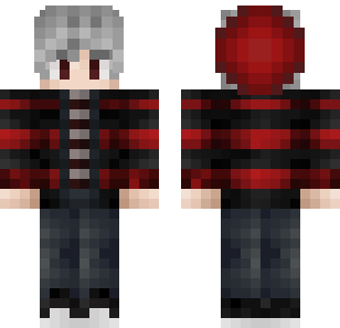 Crimson Striped Rebel Skin - Boys Minecraft skin for Bedrock 1.21