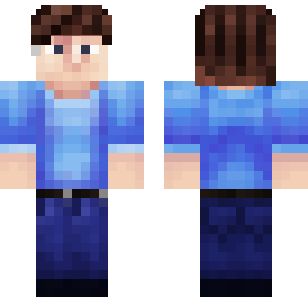 Blue Casual Guy Skin - Boys Minecraft skin for Bedrock 1.21