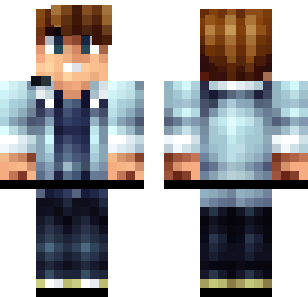 Azure Suited Businessman Skin - Boys Minecraft skin for Bedrock 1.21