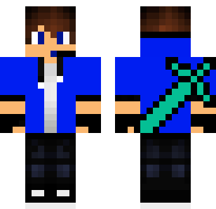 Diamond Blade Warrior Skin - Boys Minecraft skin for Bedrock 1.21