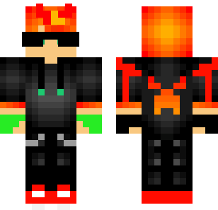 Flame Crown Warrior Skin - Boys Minecraft skin for Bedrock 1.21