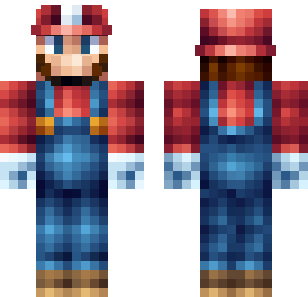 Crimson Overalls Worker Skin - Cartoon Minecraft skin for Bedrock 1.21