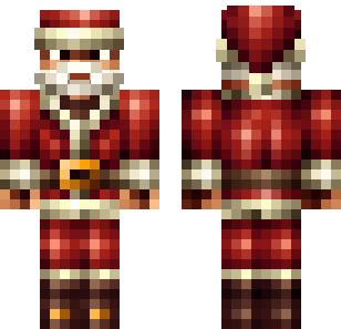 Festive Santa Warrior Skin - Cartoon Minecraft skin for Bedrock 1.21