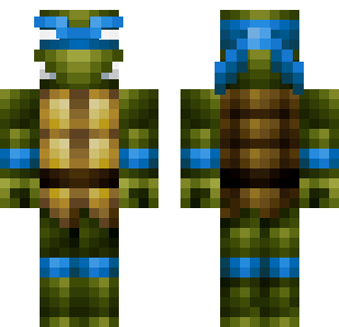 Blue Turtle Warrior Skin - Cartoon Minecraft skin for Bedrock 1.21