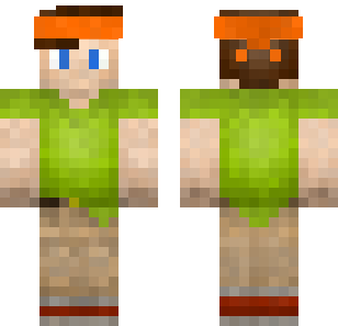 Green Village Farmer Skin - Cartoon Minecraft skin for Bedrock 1.21