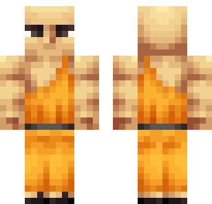 Golden Fire Monk Skin - Cartoon Minecraft skin for Bedrock 1.21