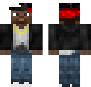 Crimson Bandana Gangster Skin - Cartoon Minecraft skin for Bedrock 1.21