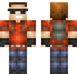 Crimson Flannel Lumberjack Skin - Cartoon Minecraft skin for Bedrock 1.21