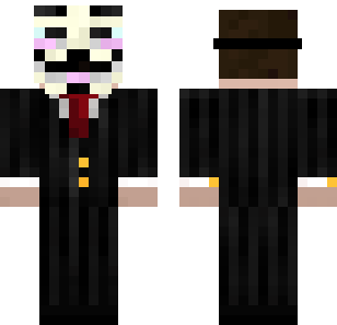 Shadow Tuxedo Butler Skin - Cartoon Minecraft skin for Bedrock 1.21