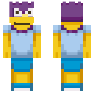 Purple Duck Warrior Skin - Cartoon Minecraft skin for Bedrock 1.21
