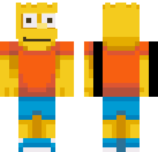 Golden Bart Simpson Skin - Cartoon Minecraft skin for Bedrock 1.21