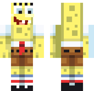 Golden SpongeBob Warrior Skin - Cartoon Minecraft skin for Bedrock 1.21