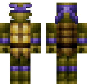 Purple Turtle Warrior Skin - Cartoon Minecraft skin for Bedrock 1.21