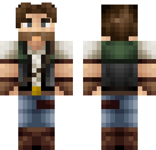 Forest Green Vest Skin - Cartoon Minecraft skin for Bedrock 1.21
