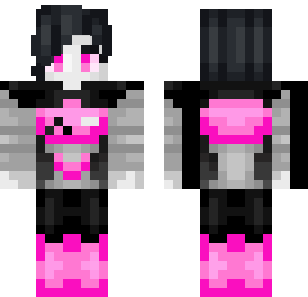 Shadow Pink Warrior Skin - Cartoon Minecraft skin for Bedrock 1.21