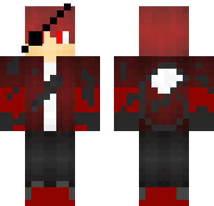 Crimson Splattered Warrior Skin - Cartoon Minecraft skin for Bedrock 1.21