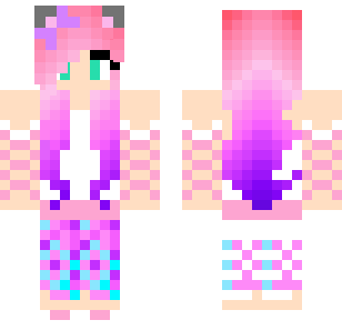 Pastel Rainbow Unicorn Skin - Cute Minecraft skin for Bedrock 1.21
