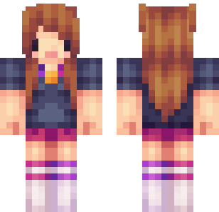 Purple Gradient Princess Skin - Cute Minecraft skin for Bedrock 1.21