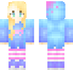 Pastel Galaxy Princess Skin - Cute Minecraft skin for Bedrock 1.21