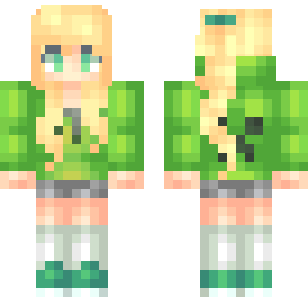Emerald Leaf Maiden Skin - Cute Minecraft skin for Bedrock 1.21