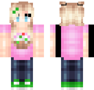 Bubblegum Flower Girl Skin - Cute Minecraft skin for Bedrock 1.21