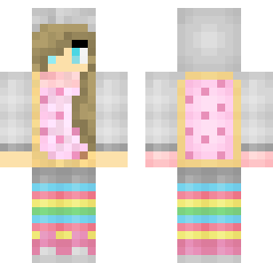 Rainbow Princess Dress Skin - Cute Minecraft skin for Bedrock 1.21