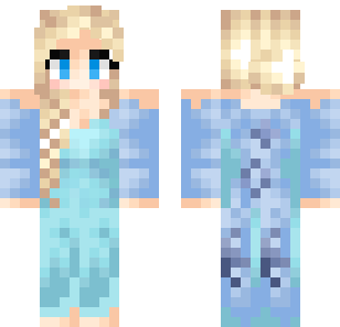 Frozen Elsa Princess Skin - Cute Minecraft skin for Bedrock 1.21