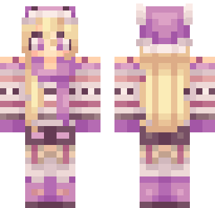 Lavender Princess Dress Skin - Cute Minecraft skin for Bedrock 1.21