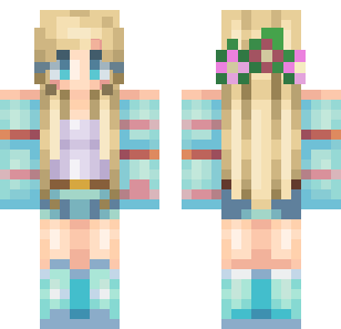 Pastel Flower Princess Skin - Cute Minecraft skin for Bedrock 1.21