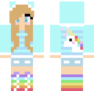 Aqua Braided Mermaid Skin - Cute Minecraft skin for Bedrock 1.21