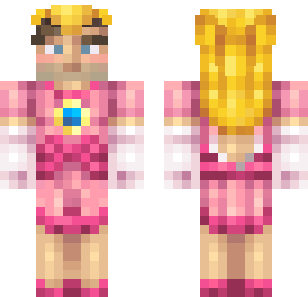 Pink Princess Blonde Skin - Cute Minecraft skin for Bedrock 1.21